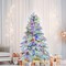 Edge Collections - 6' - White - Pre-Lit Christmas Tree with Snow Flocked Design - 1 Piece